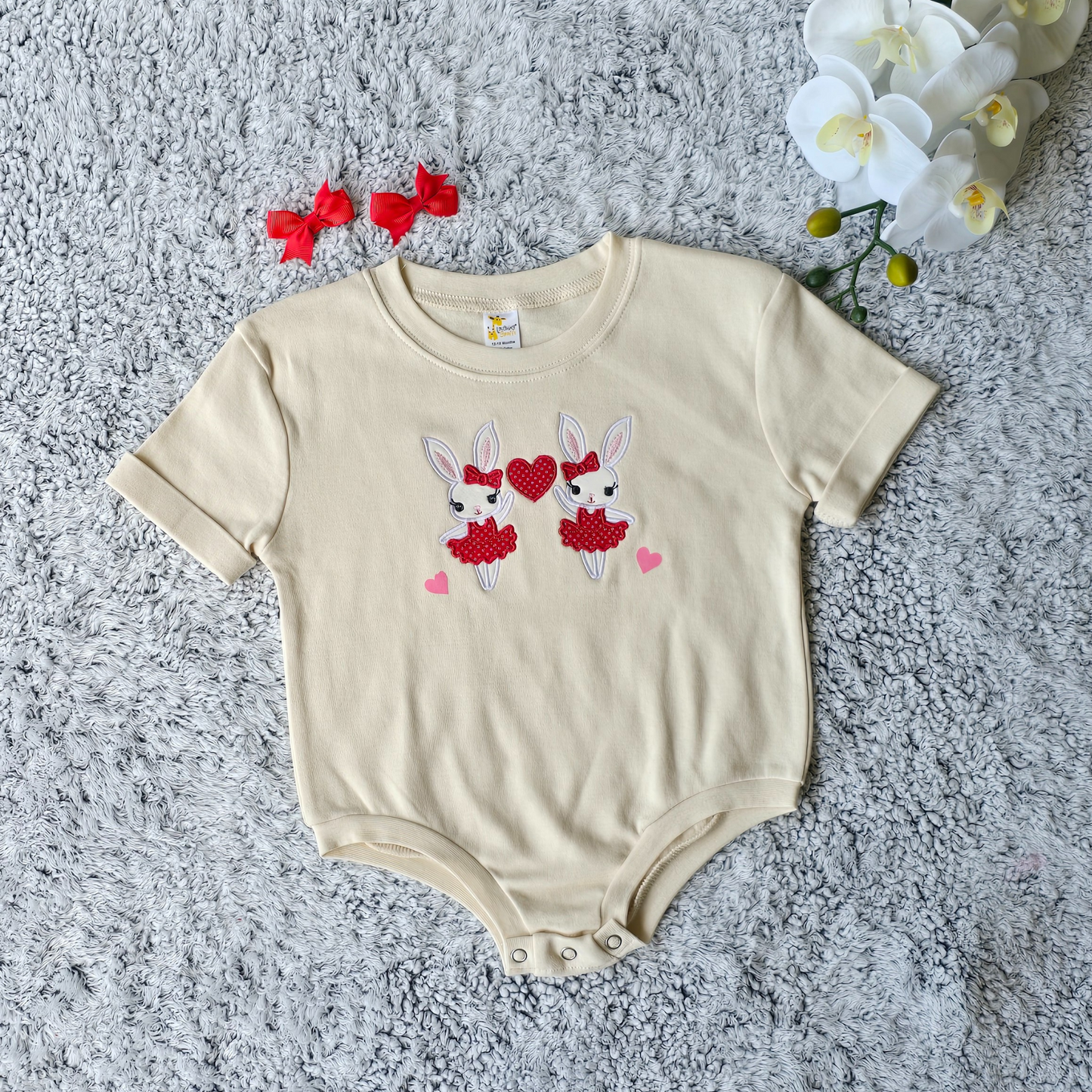 Dancing Bunnies Baby Girls Rompers (Bodysuit)