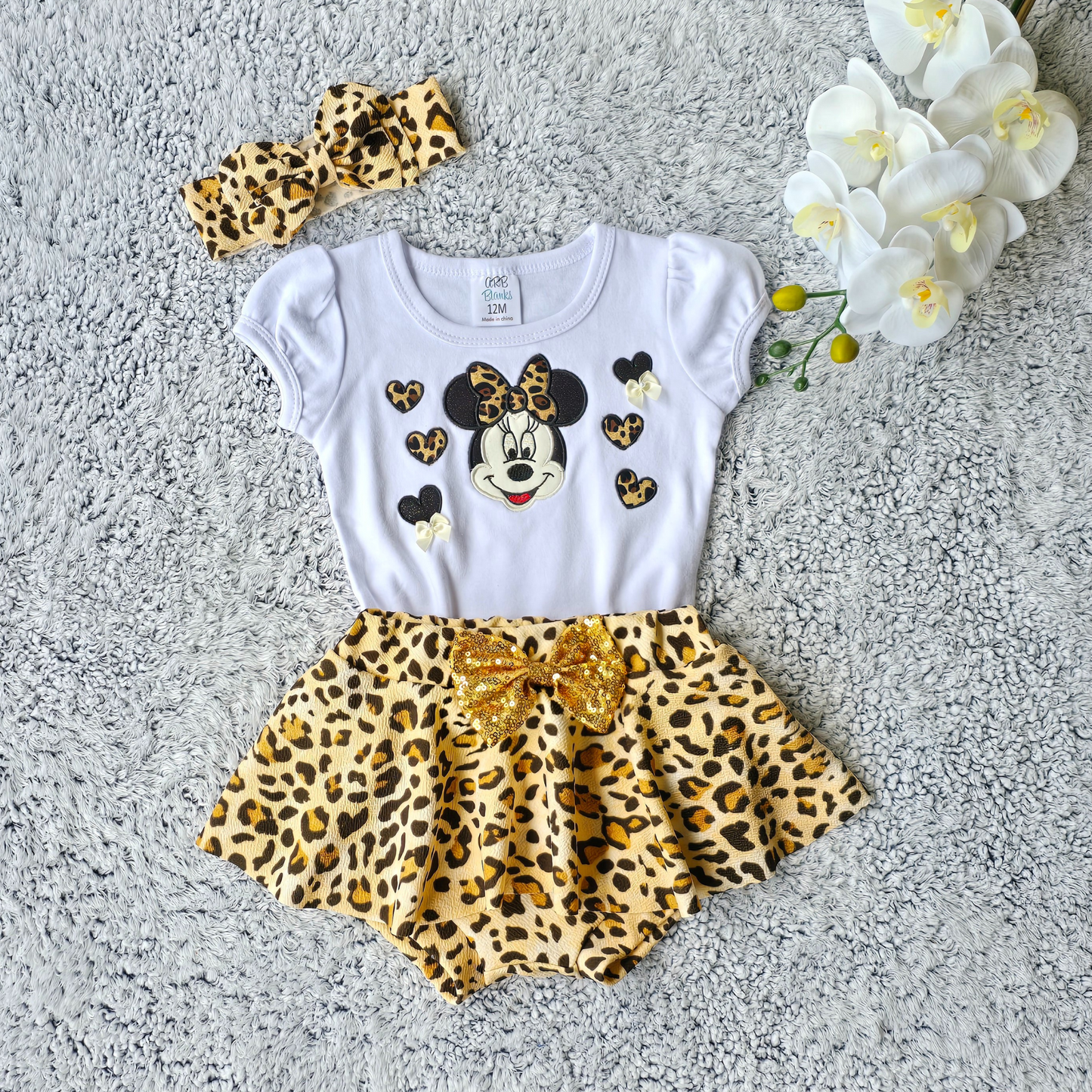 Conjunto infantil de estampado Leopardo para bebe niñas