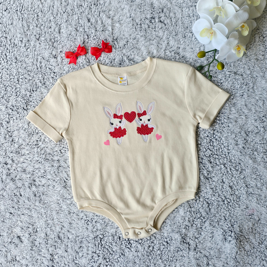 Dancing Bunnies Baby Girls Rompers (Bodysuit) 