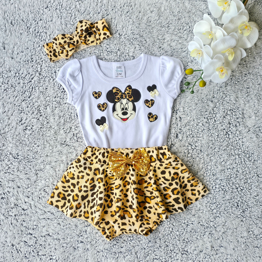Leopard print children's set for baby girls 
