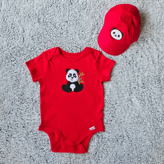 Body para bebe niño de Osito Panda con Gorra