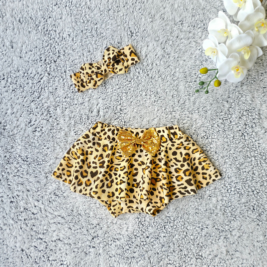 Leopard print bummies for baby girls