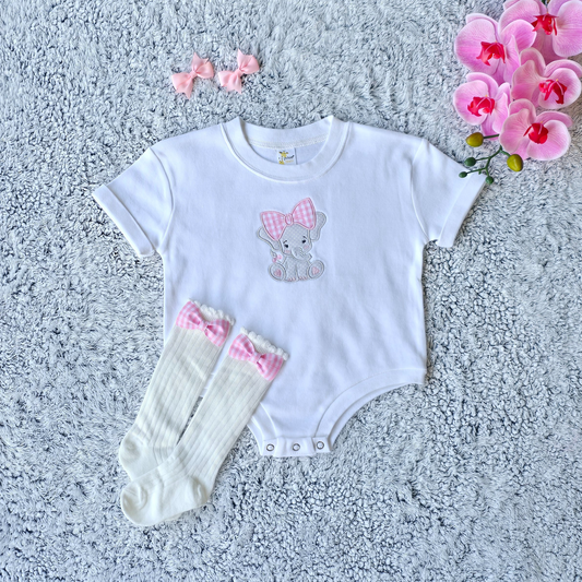 Elephant Rompers for Baby Girls (Bodysuit) 